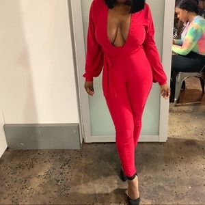 Red jumpsuit